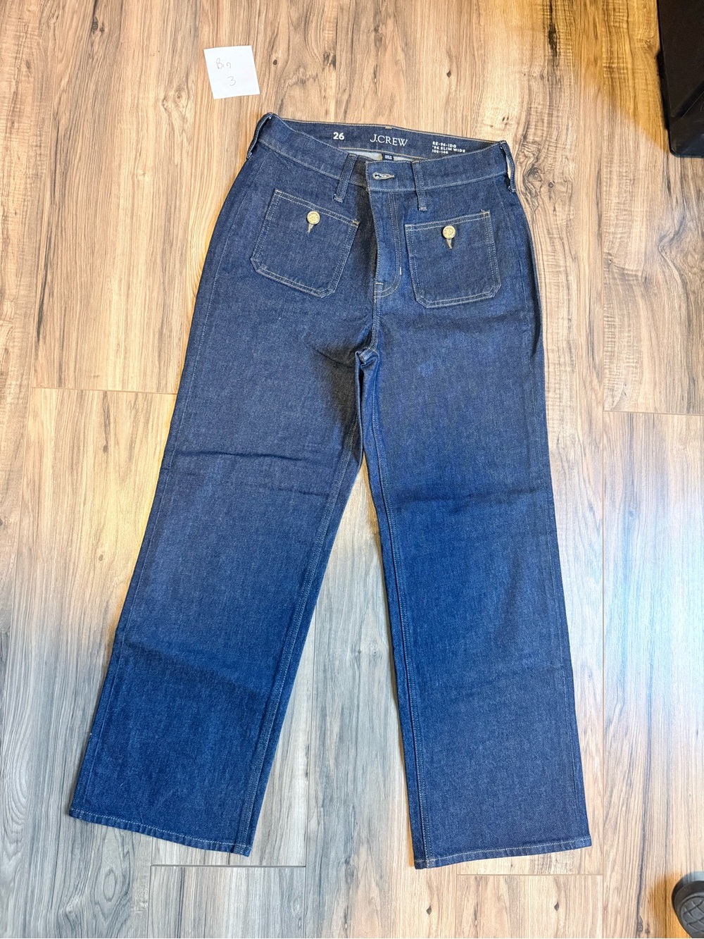J.Crew Indigo Wide-Leg Jeans | Front Patch Pockets | High Rise | Size 26